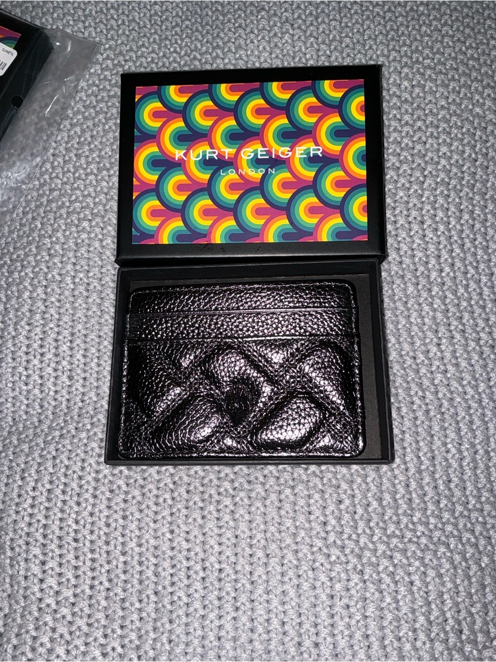 Kurt Geiger Black Quilted Leather Card Holder